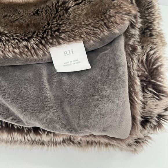 Restoration Hardware 50”x60” reversible faux fur blanket throw - Picture 3 of 5